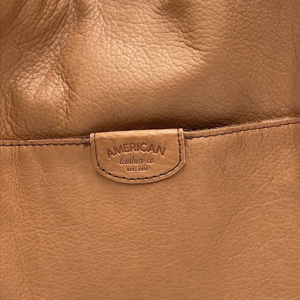 American Leather Co. Shoulder Bag - Caramel Brown 100% Leather - Double Straps - Picture 4 of 16